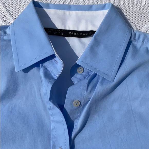 Blue Zara Basic button down!!! - Picture 2 of 2